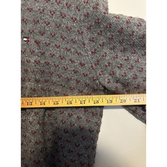 Vintage 90s Tommy Hilfiger Sweater Small Wool Blend Crewneck Knit Gray Soft - Picture 7 of 7